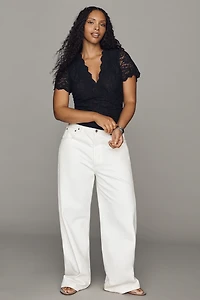 By Anthropologie Plunge Lace Tee