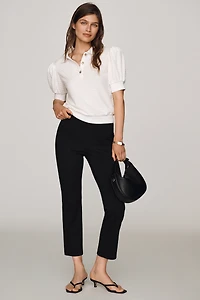 Maeve Puff-Sleeve Collared Top