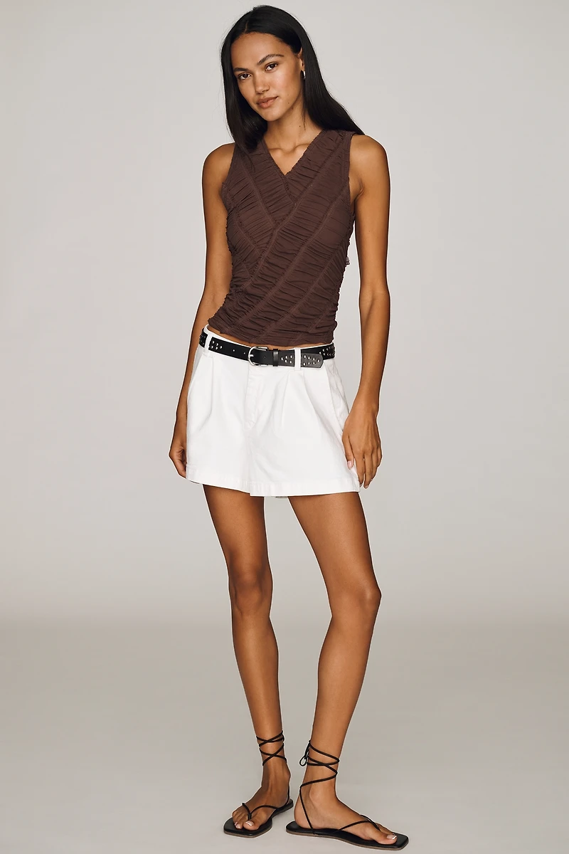 Pilcro Ruched Mesh Tank