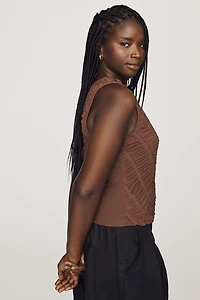 Pilcro Ruched Mesh Tank