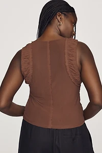 Pilcro Ruched Mesh Tank