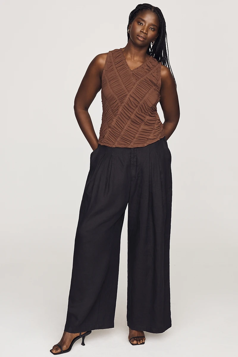 Pilcro Ruched Mesh Tank