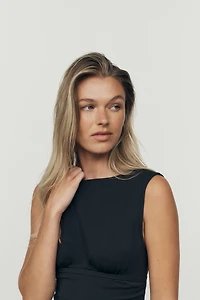Maeve Ruched Boat-Neck Tank