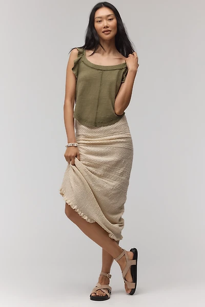 Pilcro Ruffle-Trim Scoop-Neck Tank
