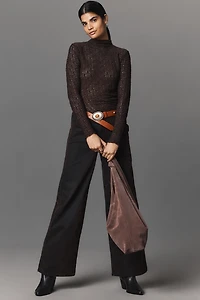 By Anthropologie Smocked Lace Long-Sleeve Top