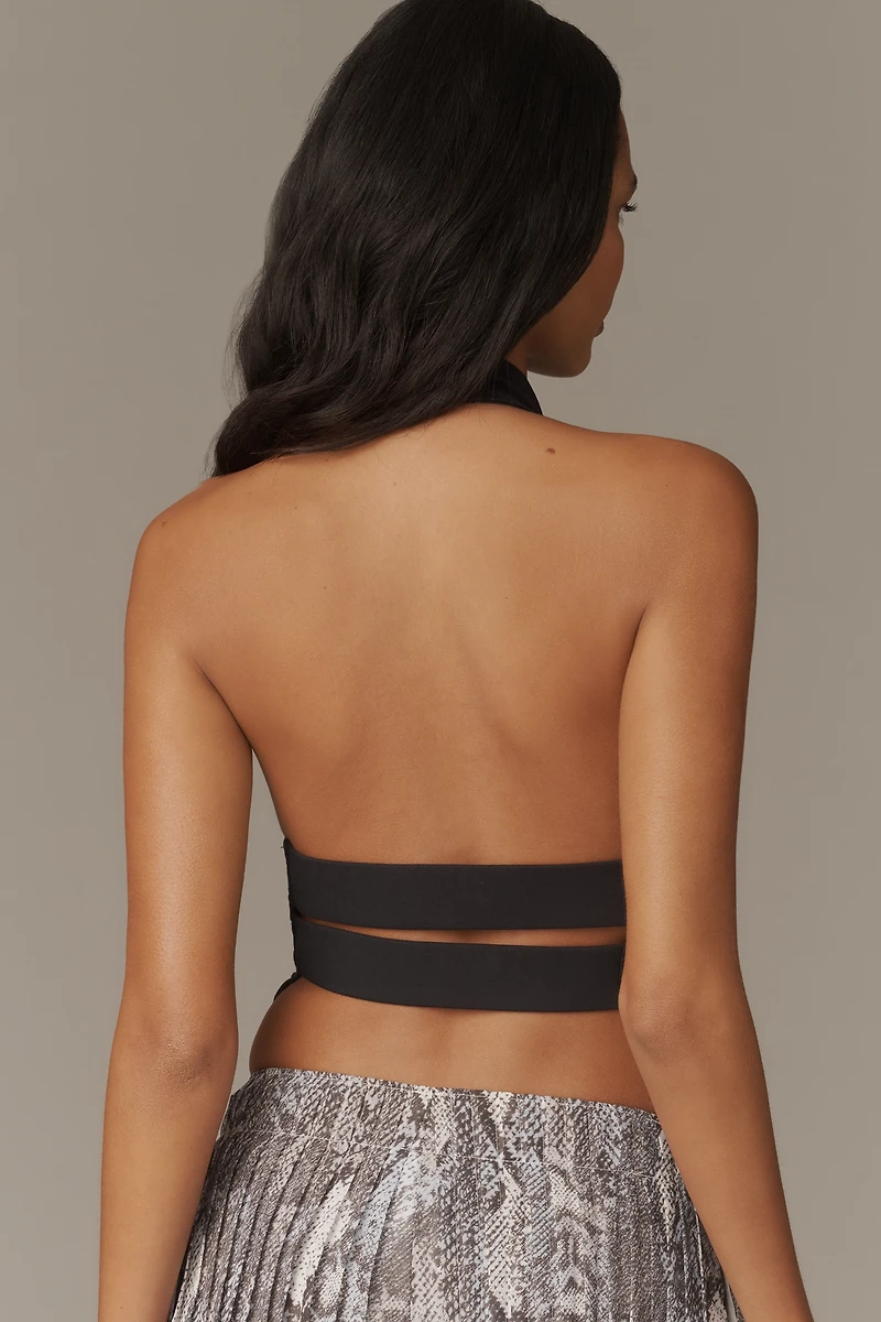 By Anthropologie Mock-Neck Open-Back Tank Top