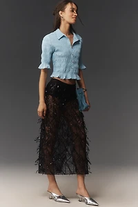 Maeve Smocked Button-Front Top