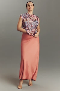 Maeve Mock-Neck Mesh Muscle Top