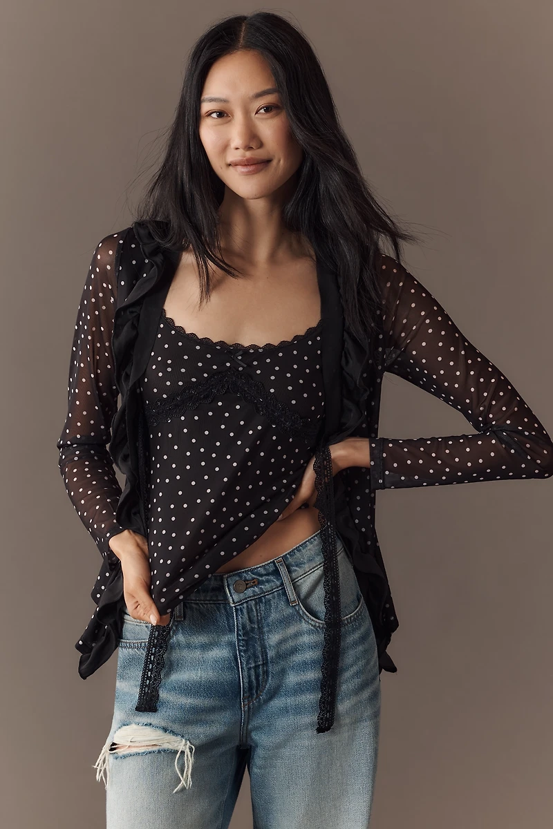Maeve Lace-Trim Scoop-Neck Tank