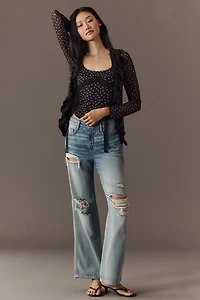 Maeve Lace-Trim Sheer Cardigan Top