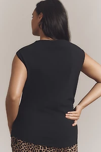 Maeve Short-Sleeve Structured Asymmetric Top