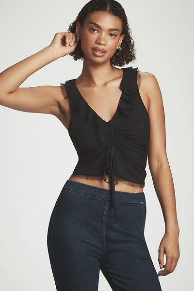 Maeve Tie-Front V-Neck Top