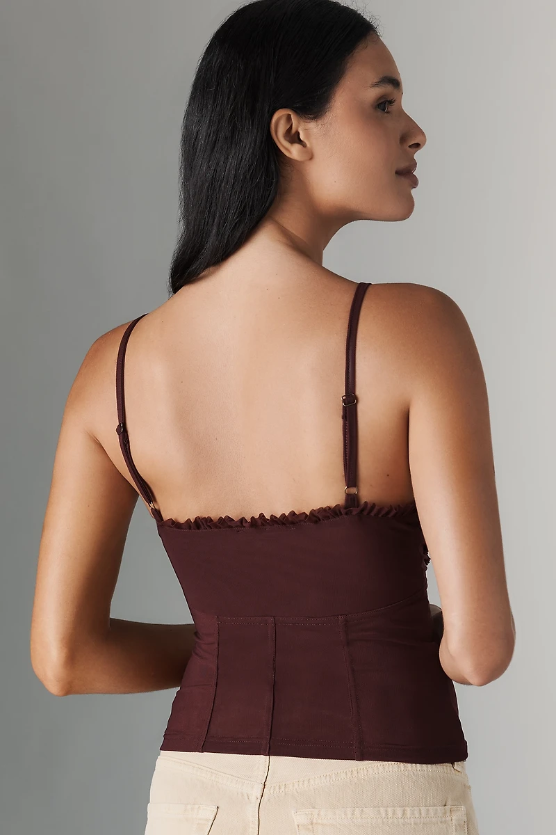 Pilcro Seamed Ruffle Tank Top