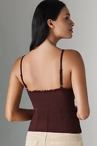 Pilcro Seamed Ruffle Tank Top