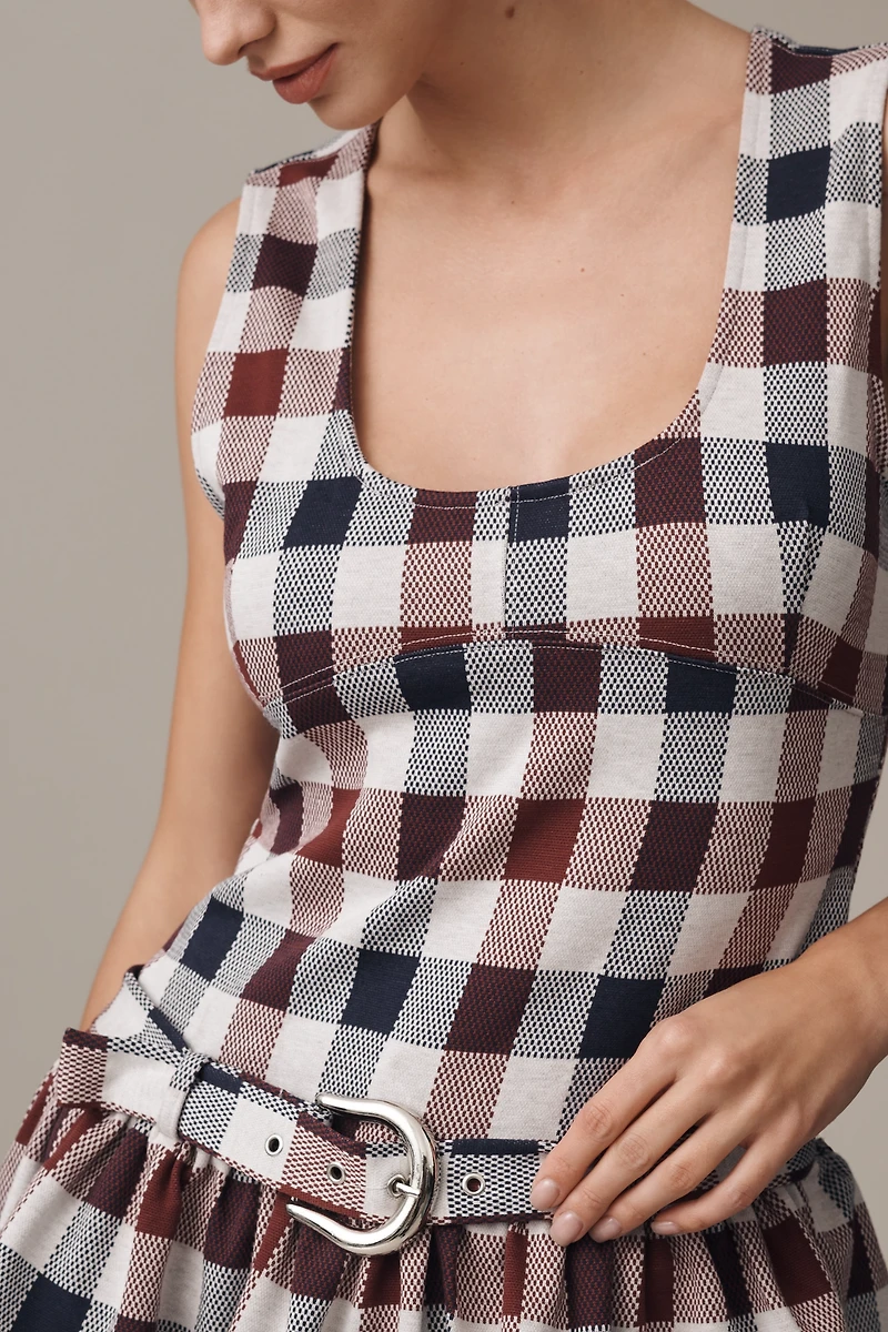 Maeve Belted Drop-Waist Peplum Tank