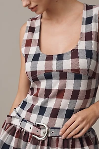 Maeve Belted Drop-Waist Peplum Tank