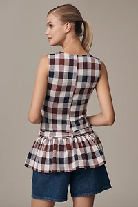 Maeve Belted Drop-Waist Peplum Tank