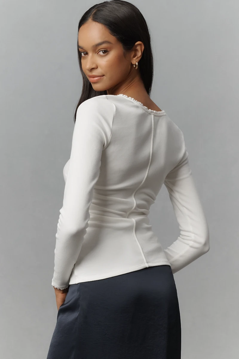 Maeve Lace V-Neck Top
