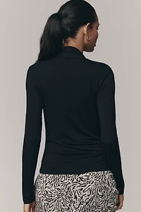 By Anthropologie Crop Scarf-Neck Top