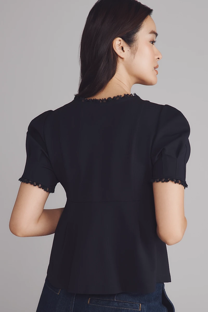 Maeve Puff-Sleeve Babydoll Top