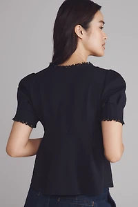Maeve Puff-Sleeve Babydoll Top