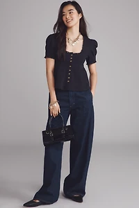 Maeve Puff-Sleeve Babydoll Top