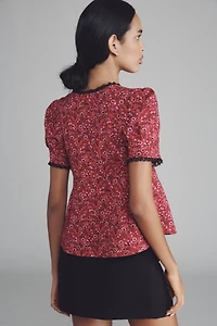 Maeve Puff-Sleeve Babydoll Top