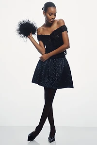 Maeve Off-Shoulder Rosette Top