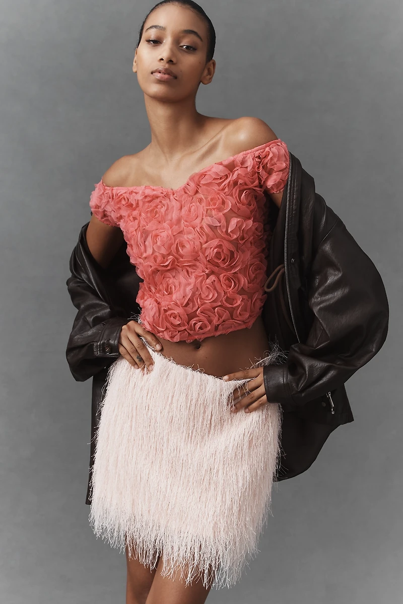 Maeve Off-Shoulder Rosette Top