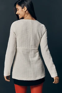 Maeve Double-Bow Scooped Split-Front Top