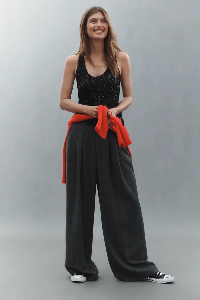 By Anthropologie Slouchy Sequin Scoop Tank
