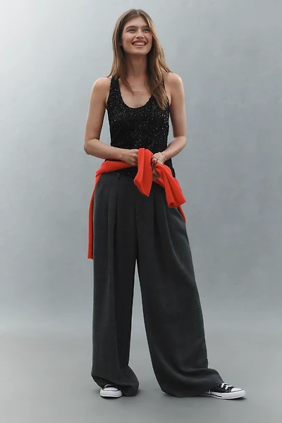By Anthropologie Slouchy Sequin Scoop Tank