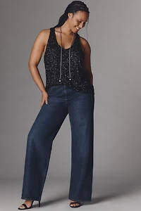 By Anthropologie Slouchy Sequin Scoop Tank