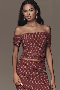 The Frolic Polly Off-Shoulder Mesh Top
