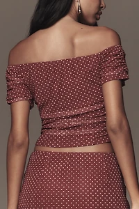 The Frolic Polly Off-Shoulder Mesh Top