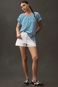 The Jordyn Cotton-Slub Crew-Neck Oversized Tee by Pilcro: Striped Edition