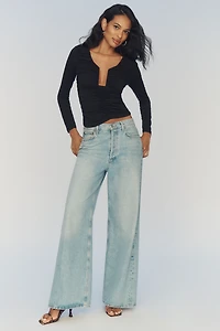 Susana Monaco Long-Sleeve Square-Neck Top