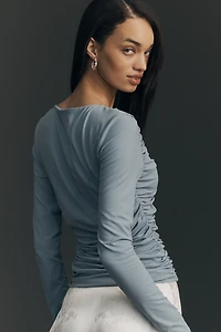 Susana Monaco Long-Sleeve Square-Neck Top