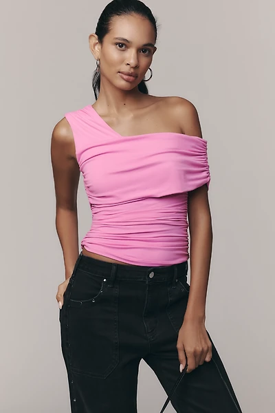 Susana Monaco Off-Shoulder Ruched Tank Top