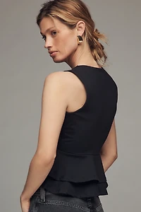 Susana Monaco V-Neck Double-Layer Tank Top