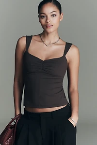 Susana Monaco Ruched Thick-Strap Tank Top