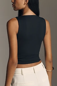 Susana Monaco Sleeveless Plunged Halter Top