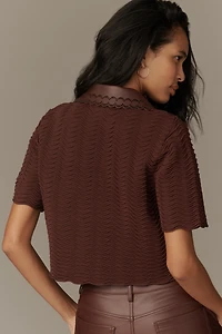 En Saison Delphine Short-Sleeve Polo Top