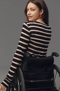 Sanctuary Long-Sleeve Crew-Neck Stripe Top