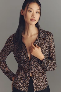 Sanctuary Long-Sleeve Mesh Top
