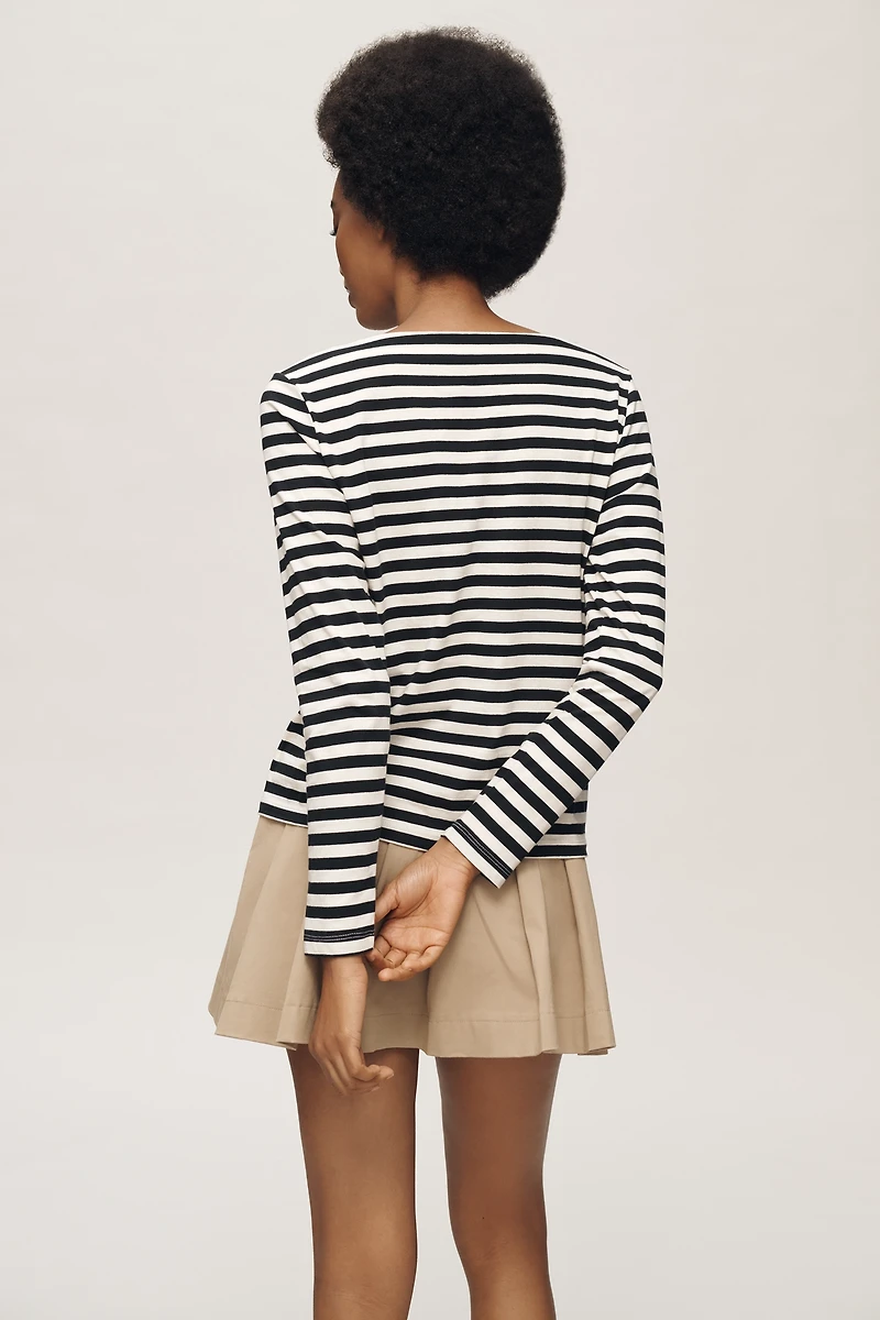 Sanctuary Long-Sleeve Boat-Neck Top