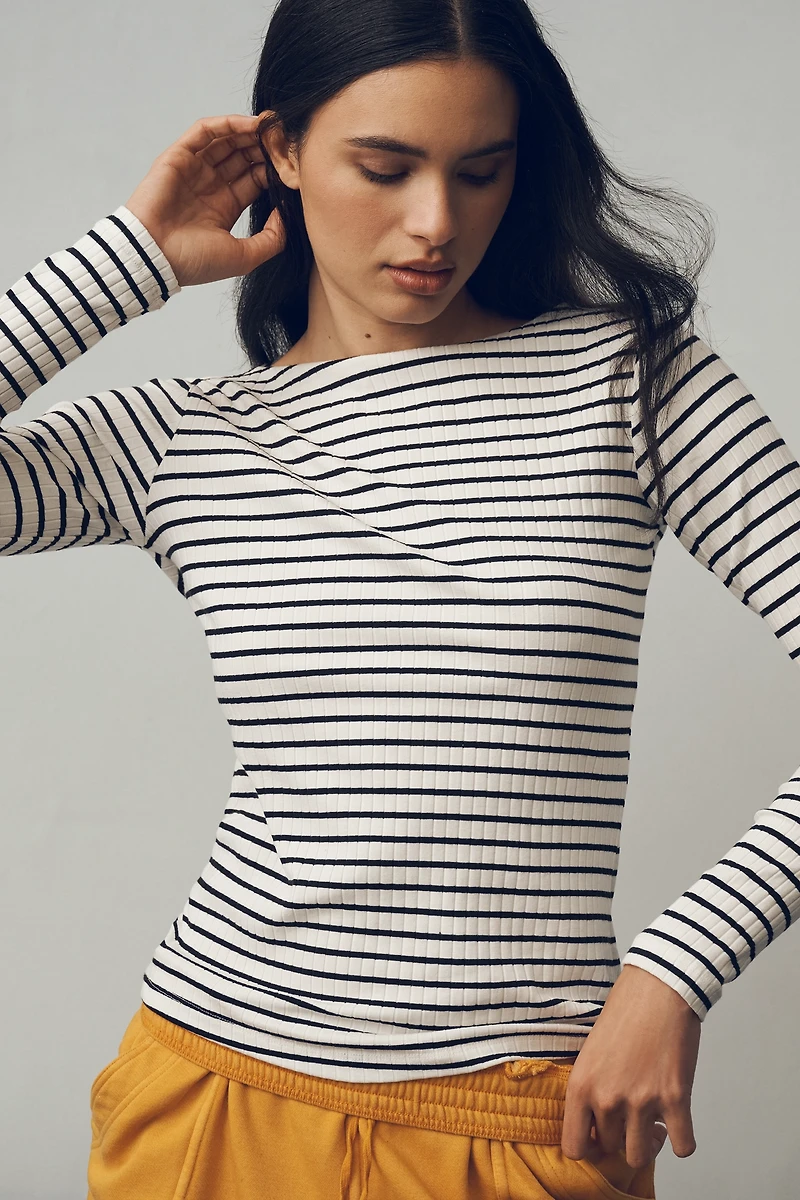 Sanctuary Long-Sleeve Boat-Neck Top
