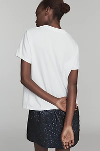 Sanctuary Crew-Neck Embellished Cotton Tee