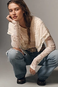 Sanctuary Ruffle Lace Top