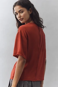 Sanctuary Satin Mix Knotted Tee